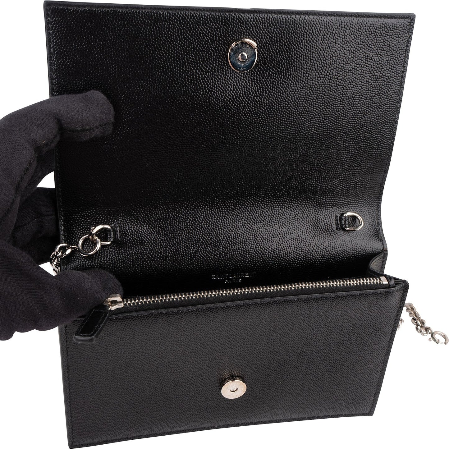 Saint Laurent Grain de Poudre Kate Tassel Wallet On Chain Crossbody Bag