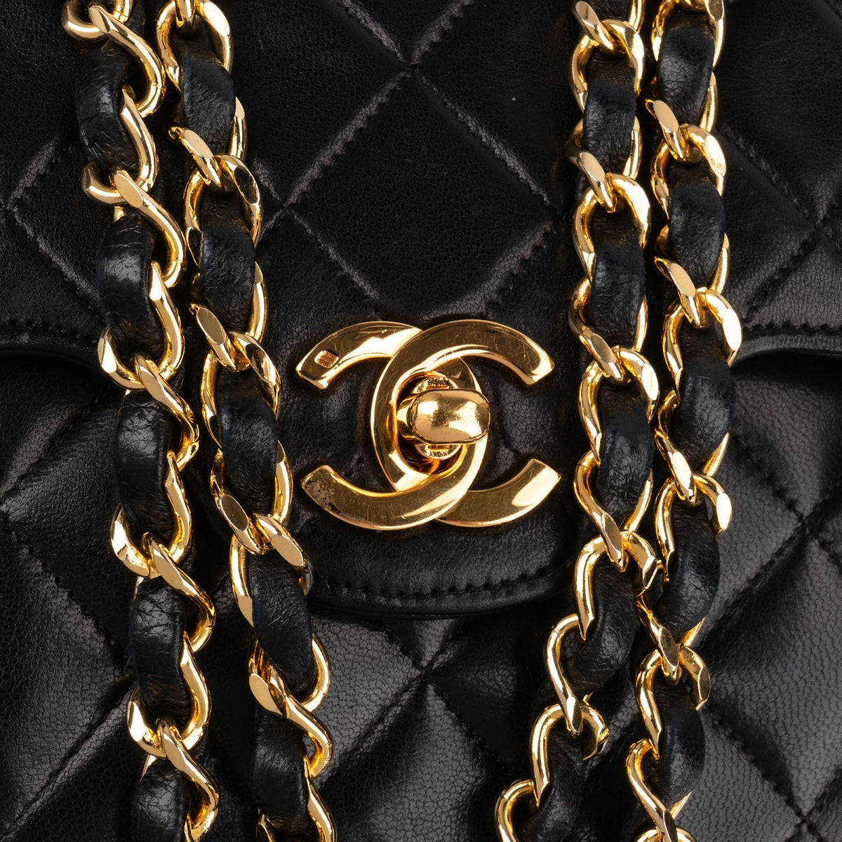 Chanel Quilted Lambskin 24K Gold Jumbo Double Flap Shoulder Bag