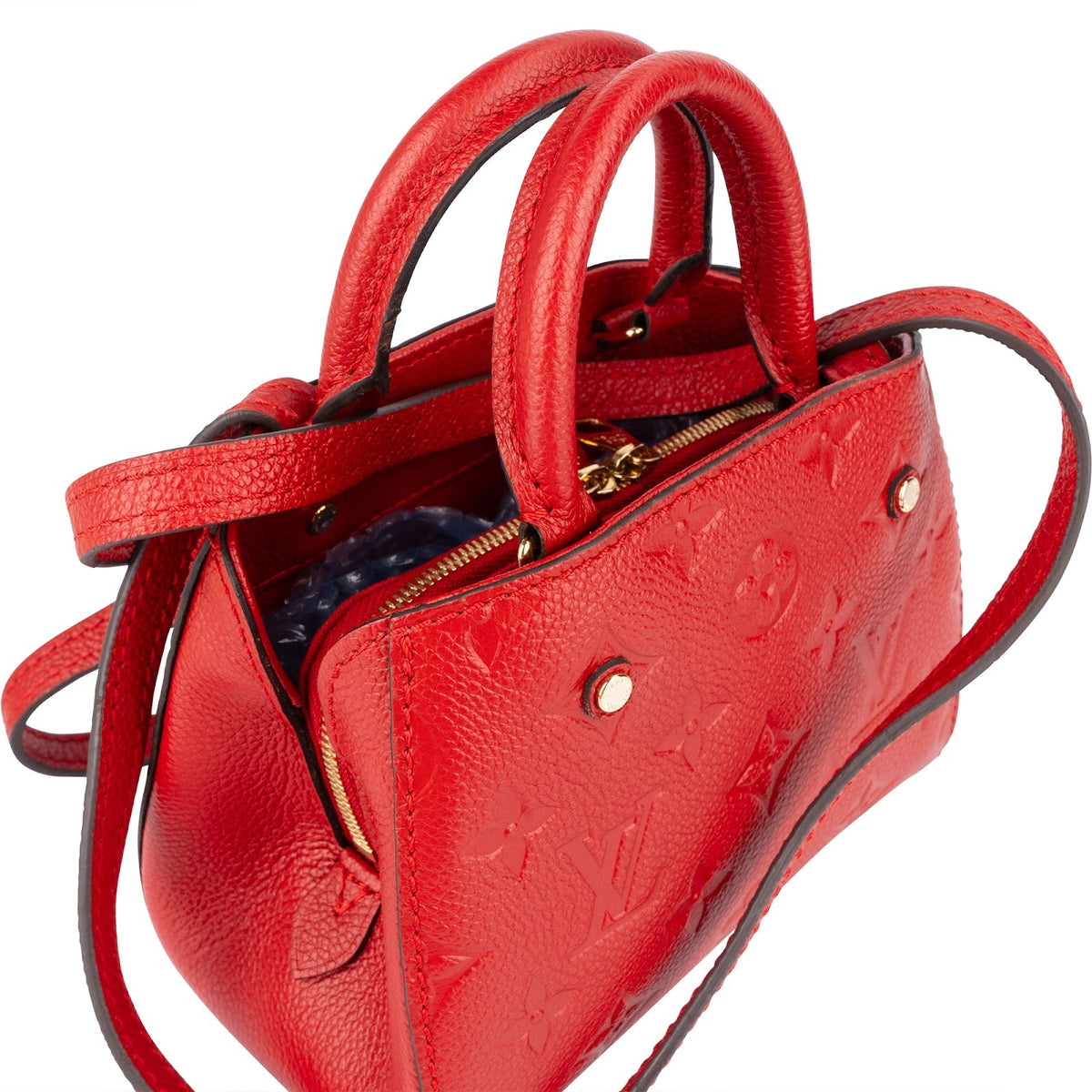 Louis Vuitton Leather Monogram Empreinte Nano Montaigne Crossbody Handbag