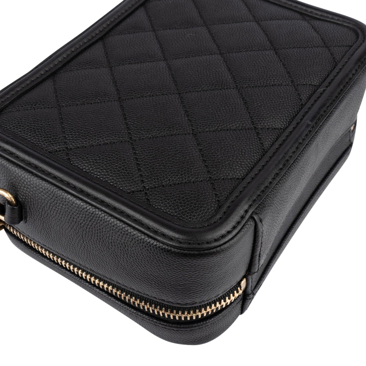 Chanel Quilted Caviar Leather CC Filigree Crossbody Bag