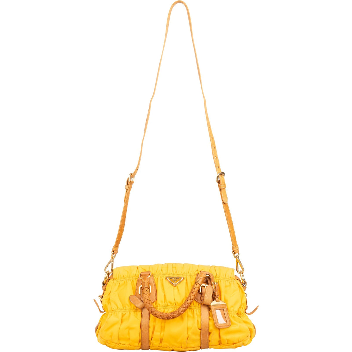 Prada Tessuto Gaufre Woven Handle Satchel Handbag