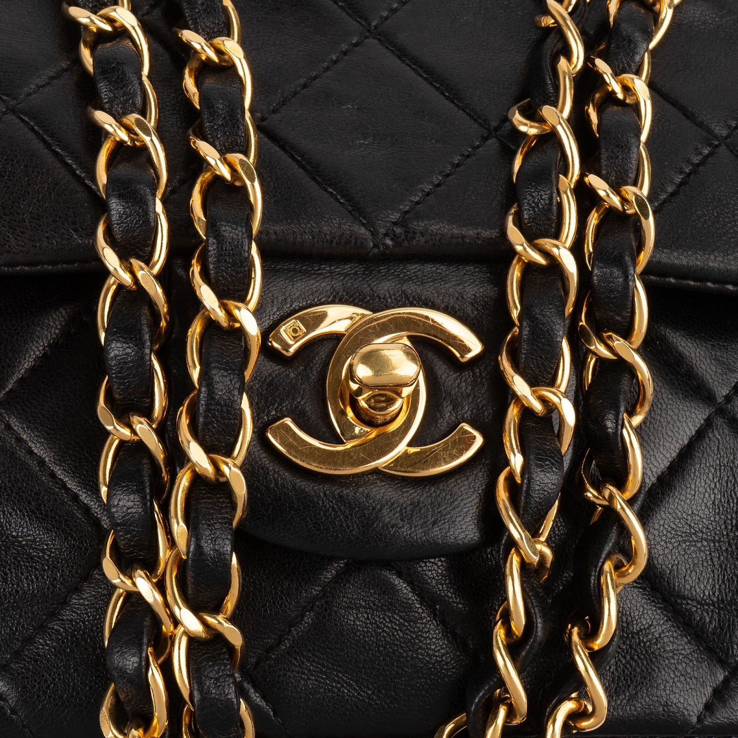 Chanel Quilted Lambskin 24K Gold Medium Double Flap Shoulder Bag
