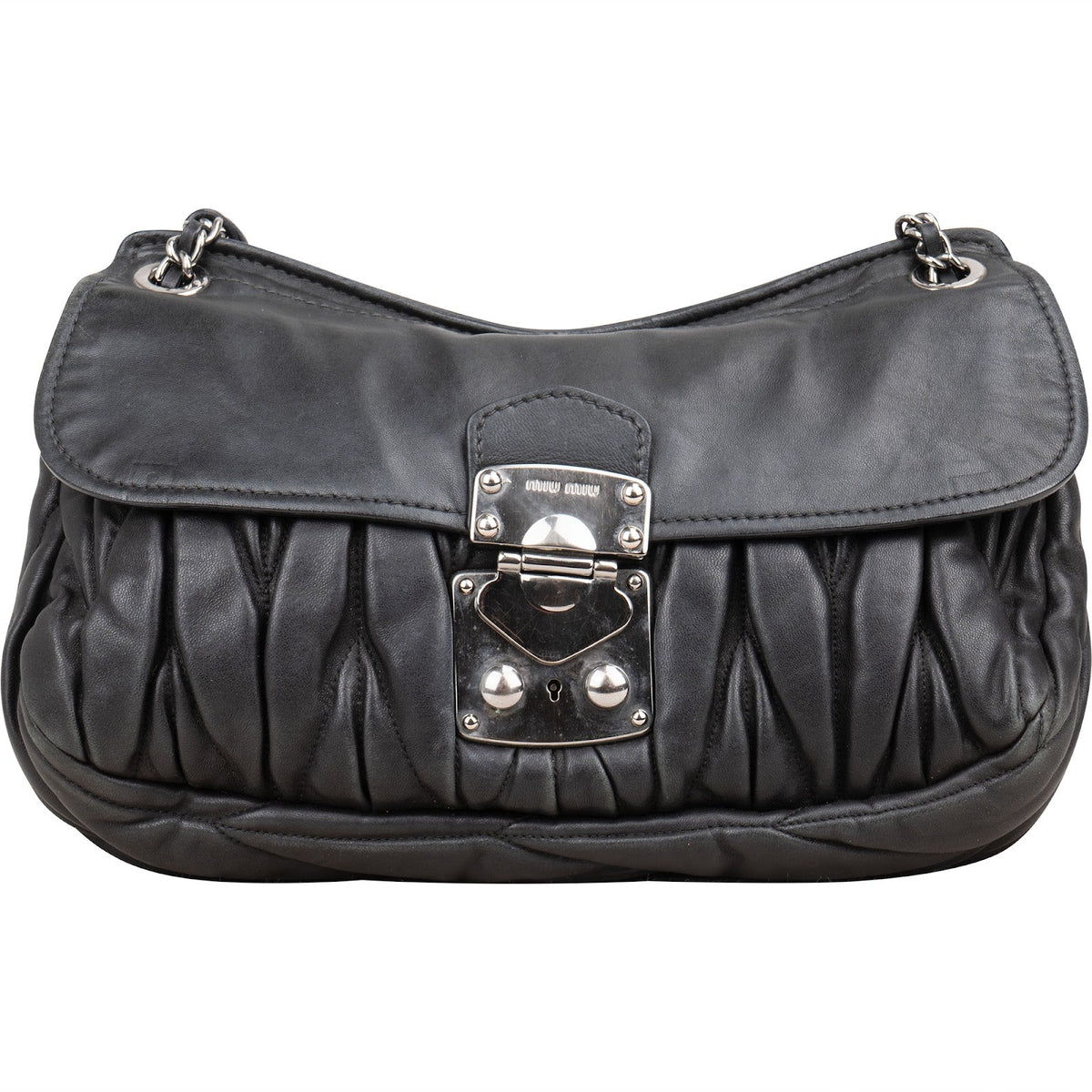 Miu Miu Matelassé Leather Hobo Crossbody Bag