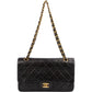 Chanel Quilted Lambskin Medium 24K Gold Double Flap Shoulder Bag