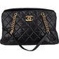 Chanel Quilted Lambskin CC Crown Tote Shoulder Bag