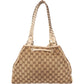 Gucci Monogram GG Canvas Bamboo Tassel Tote Shoulder Bag