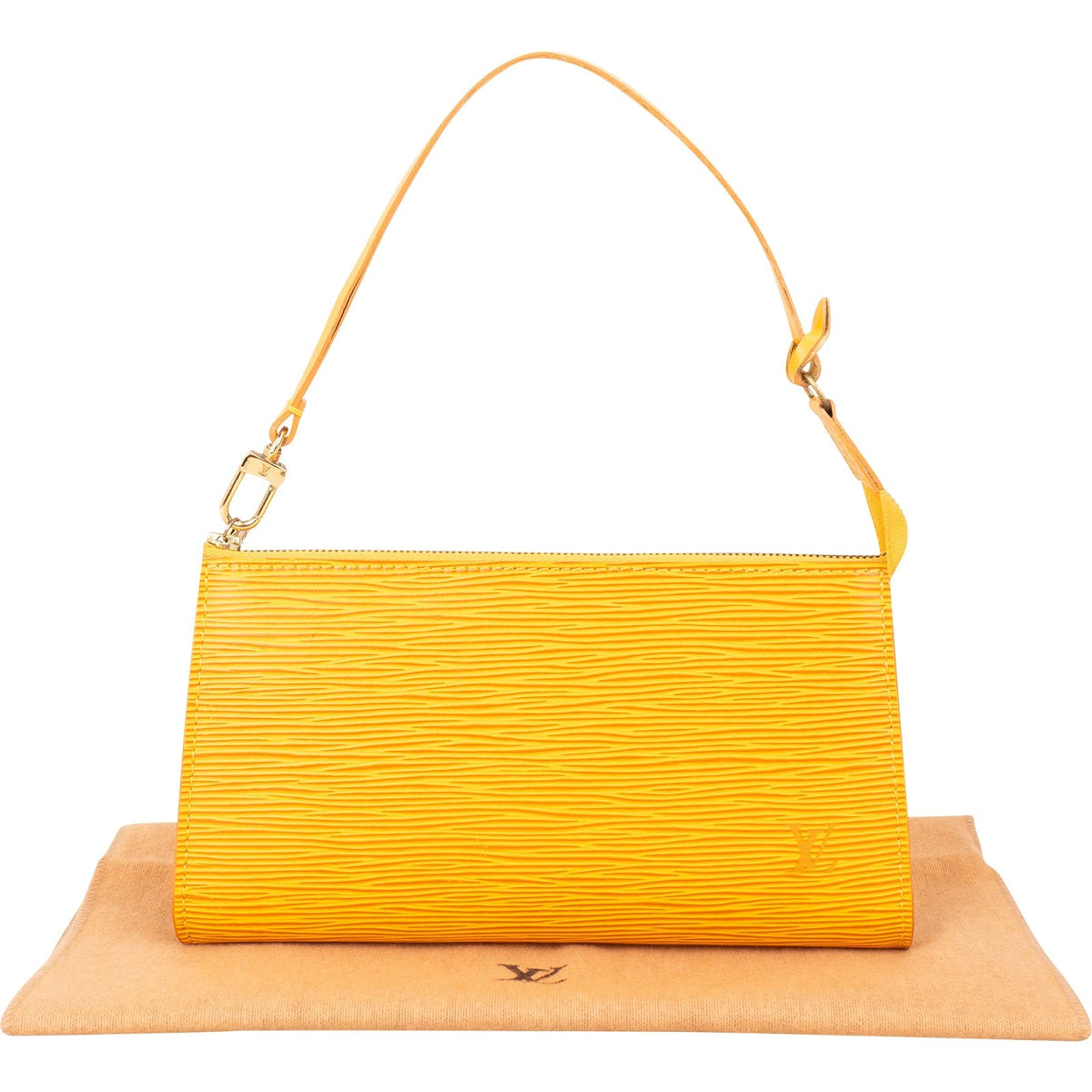 Louis Vuitton Yellow Epi Leather Pochette Accessoires Handbag