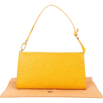 Louis Vuitton Yellow Epi Leather Pochette Accessoires Handbag