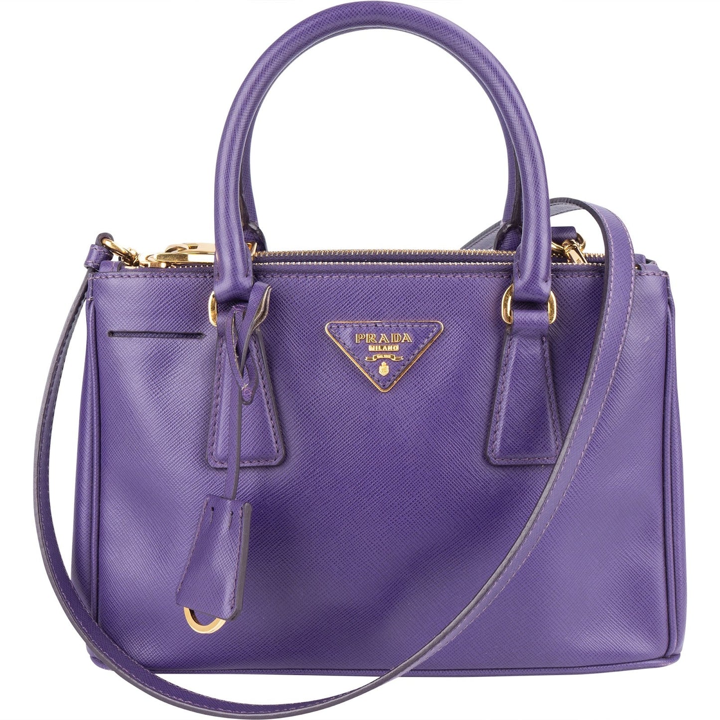 Prada Purple Saffiano Leather Galleria Handbag