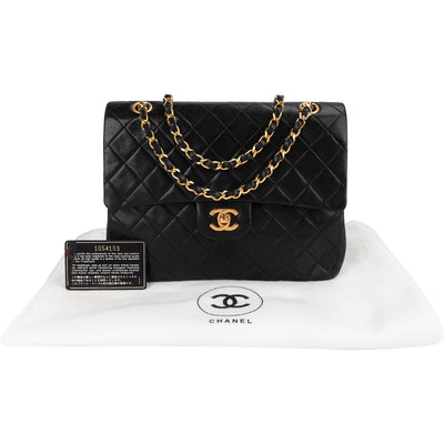 Chanel Quilted Lambskin 24K Gold Double Flap Shoulder Bag