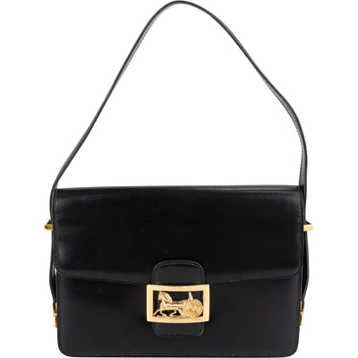 Celine Leather Vintage Horse Carriage Box Shoulder Bag