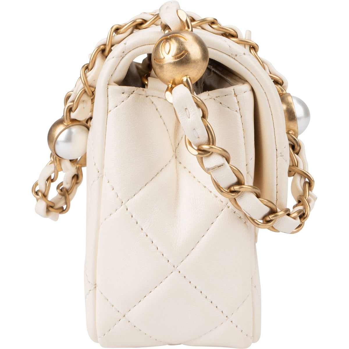 Chanel Quilted Lambskin Mini Rectangular Pearl Single Flap Crossbody Bag