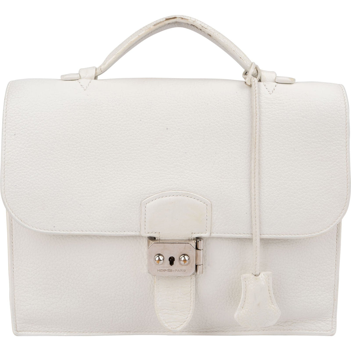 Hermès New White Togo Leather Sac à Dépêches Small 27 Business Handbag