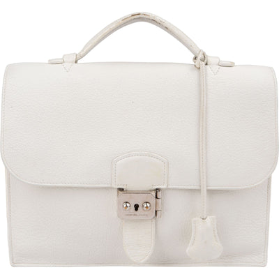 Hermès New Togo Sac à Dépêches Small 27 Business Handtasche in Weiß
