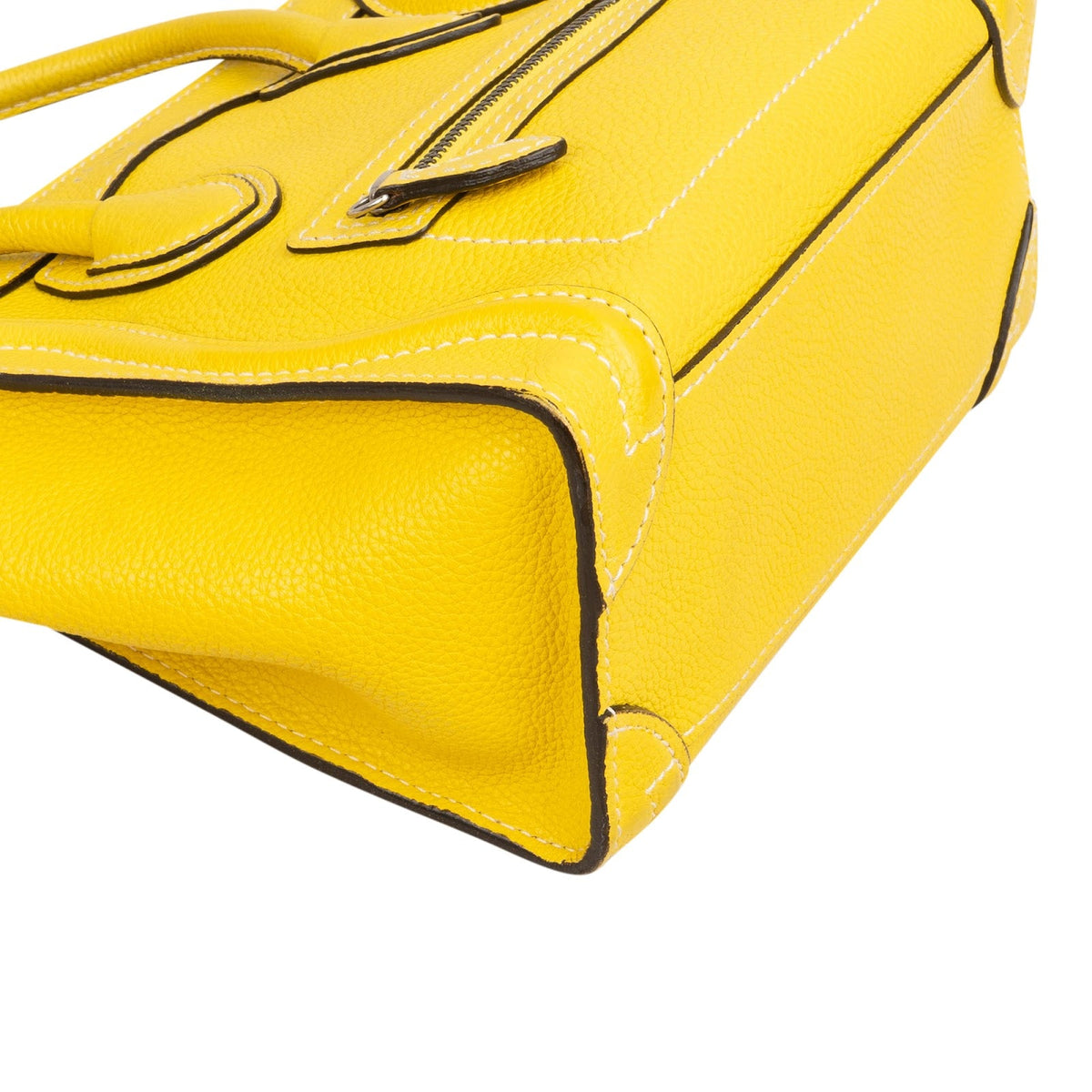 Céline Yellow Grained Leather Luggage Nano Crossbody Handbag