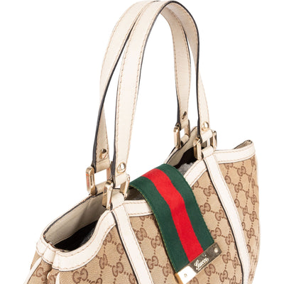 Gucci Monogram GG Canvas Jolicoeur Web Tote Handbag