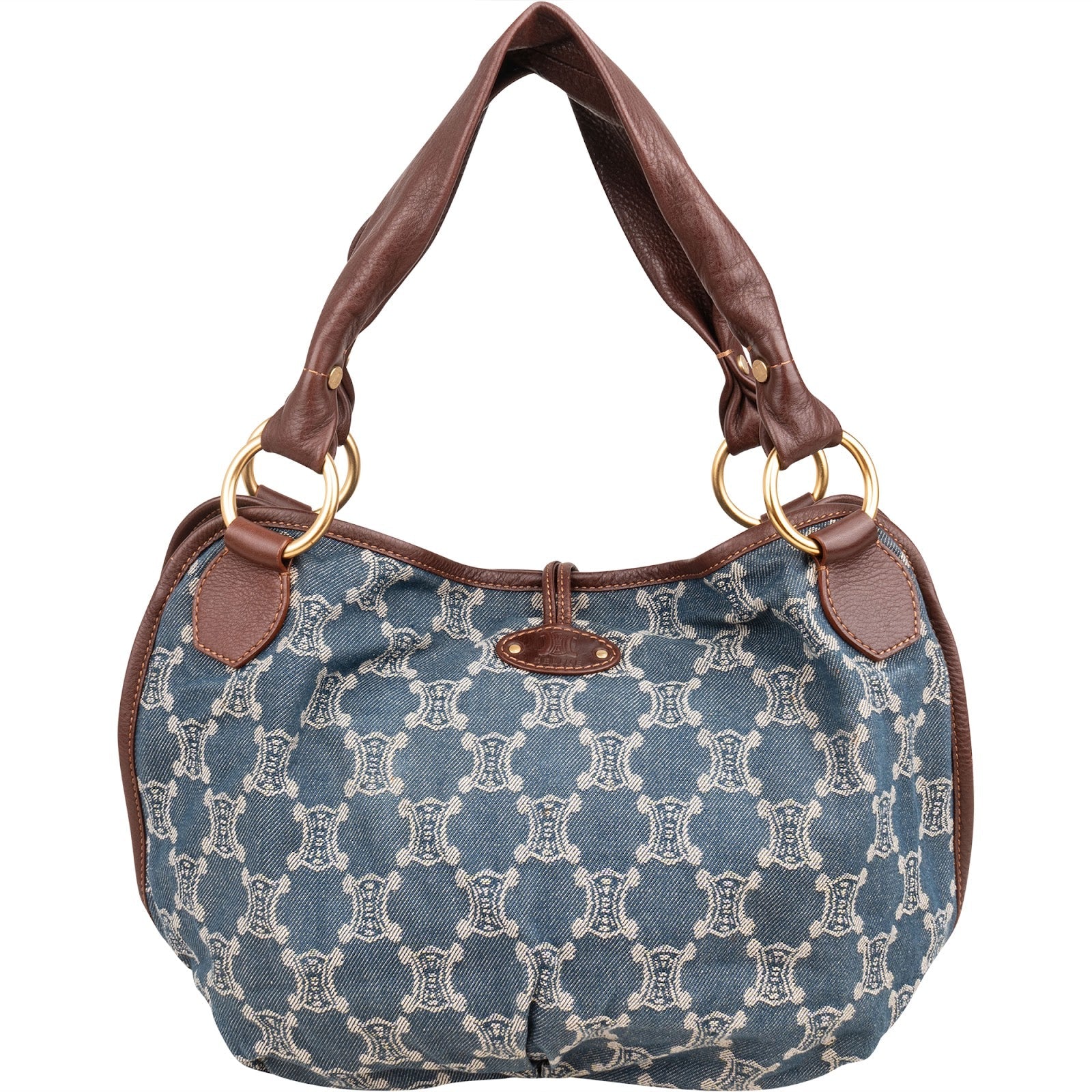 Céline Denim Macadam Monogram Hobo Shoulder Bag