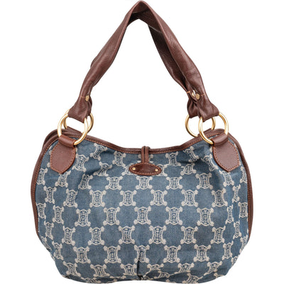 Céline Denim Macadam Monogram Hobo Shoulder Bag