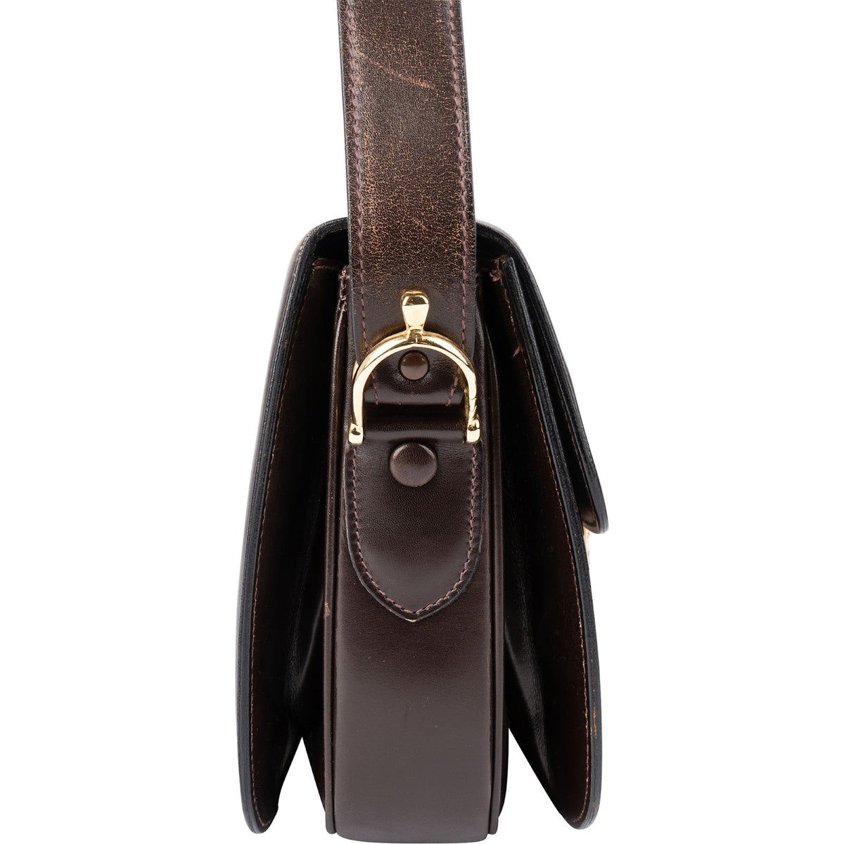 Céline Leather Vintage Horse Carriage Flap Shoulder Bag