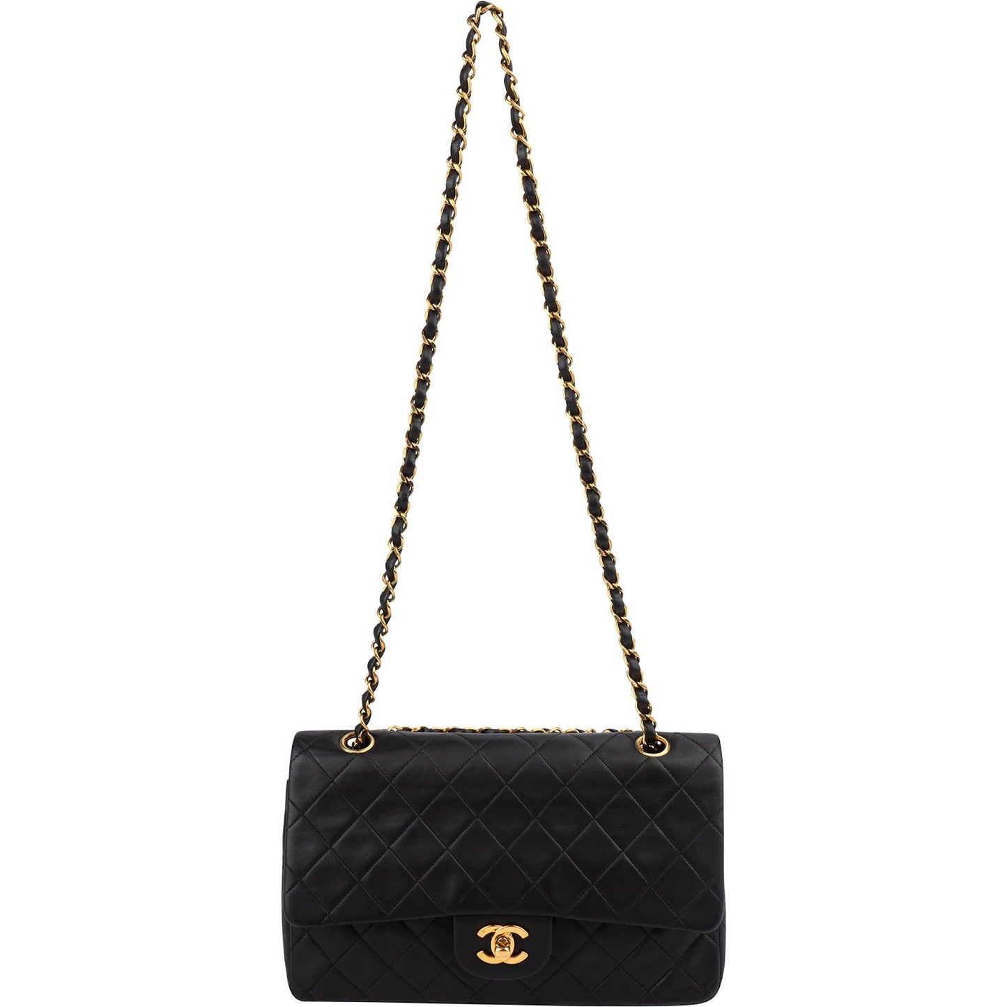 Chanel Quilted Lambskin 24K Gold Medium Double Flap Shoulder Bag