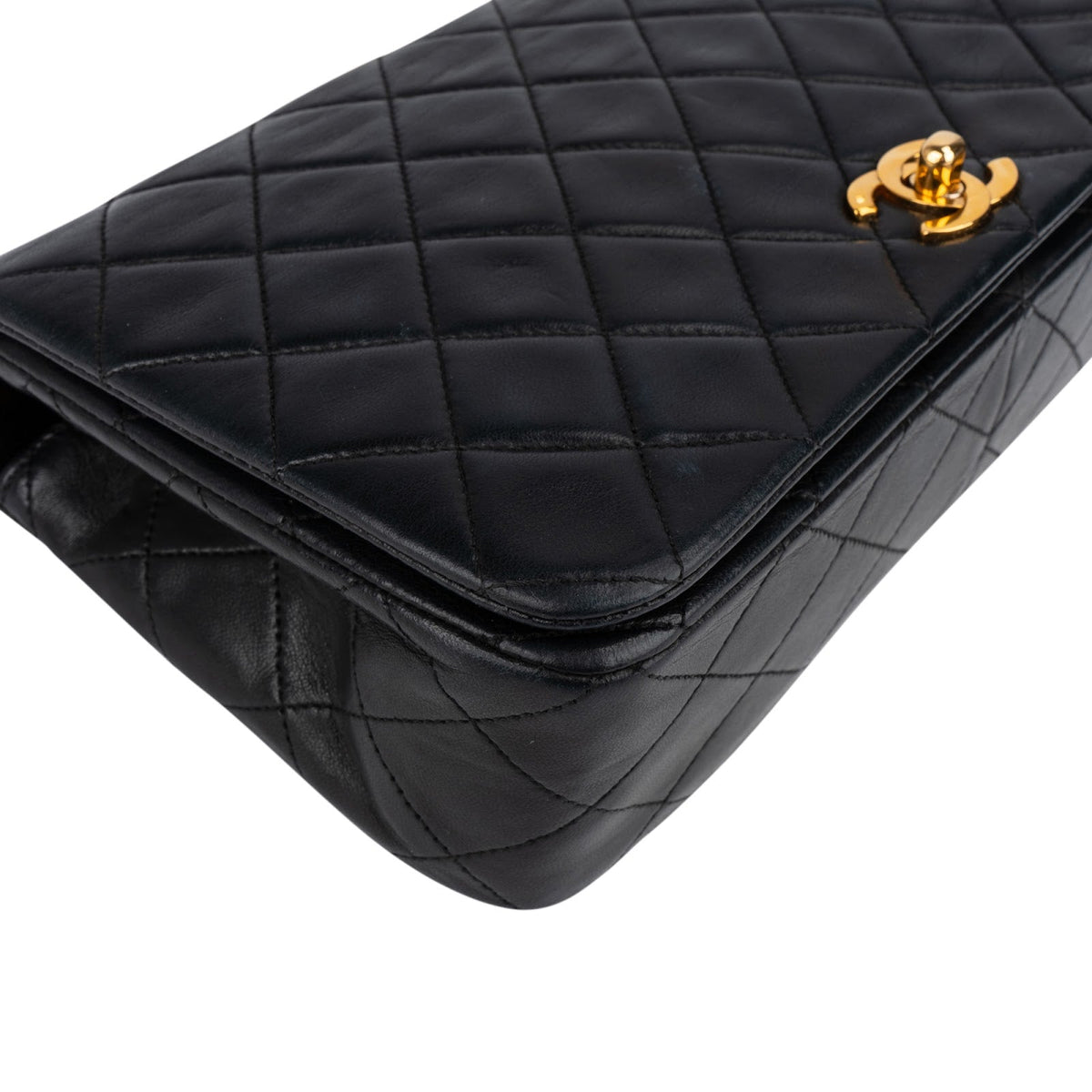 Chanel Quilted Lambskin 24K Gold Single Flap Crossbody Bag
