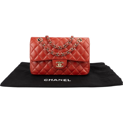 Chanel Quilted Lambskin Small Double Flap Shoulder Bag