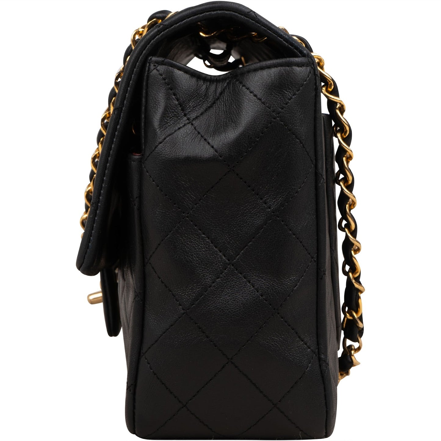 Chanel Quilted Lambskin 24K Gold Single Flap Shoulder Bag