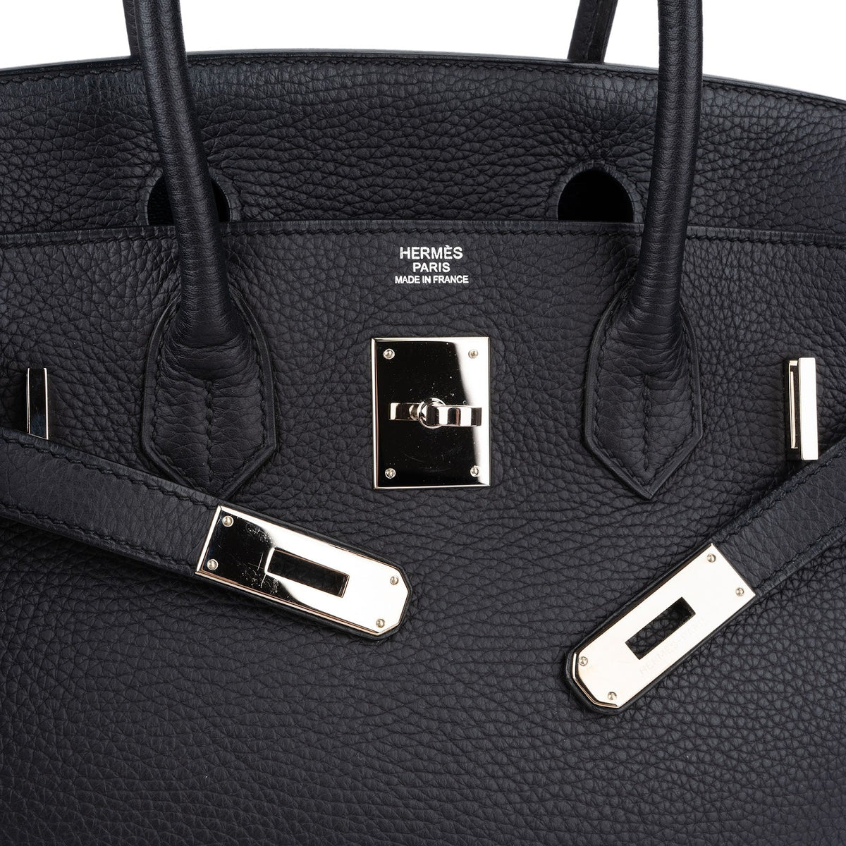Hermès Blue Indigo Clemence Leather Palladium Birkin 30 Handbag
