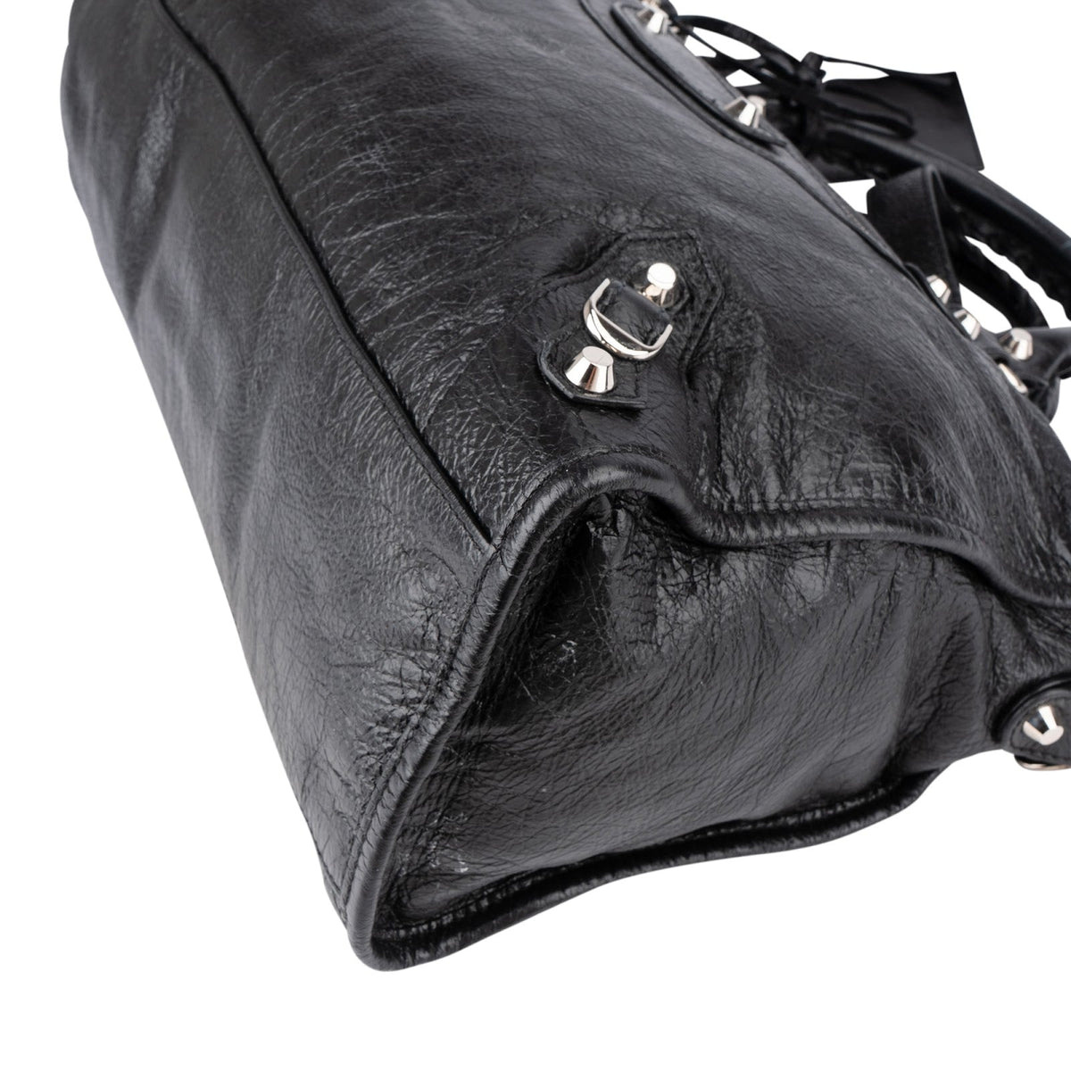 Balenciaga Black Arena Leather City Handbag