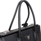 Prada Black Saffiano Leather Lux Turnlock Double Handbag