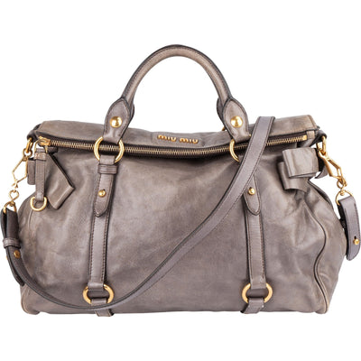 Miu Miu Vitello Lux Leather City Handbag