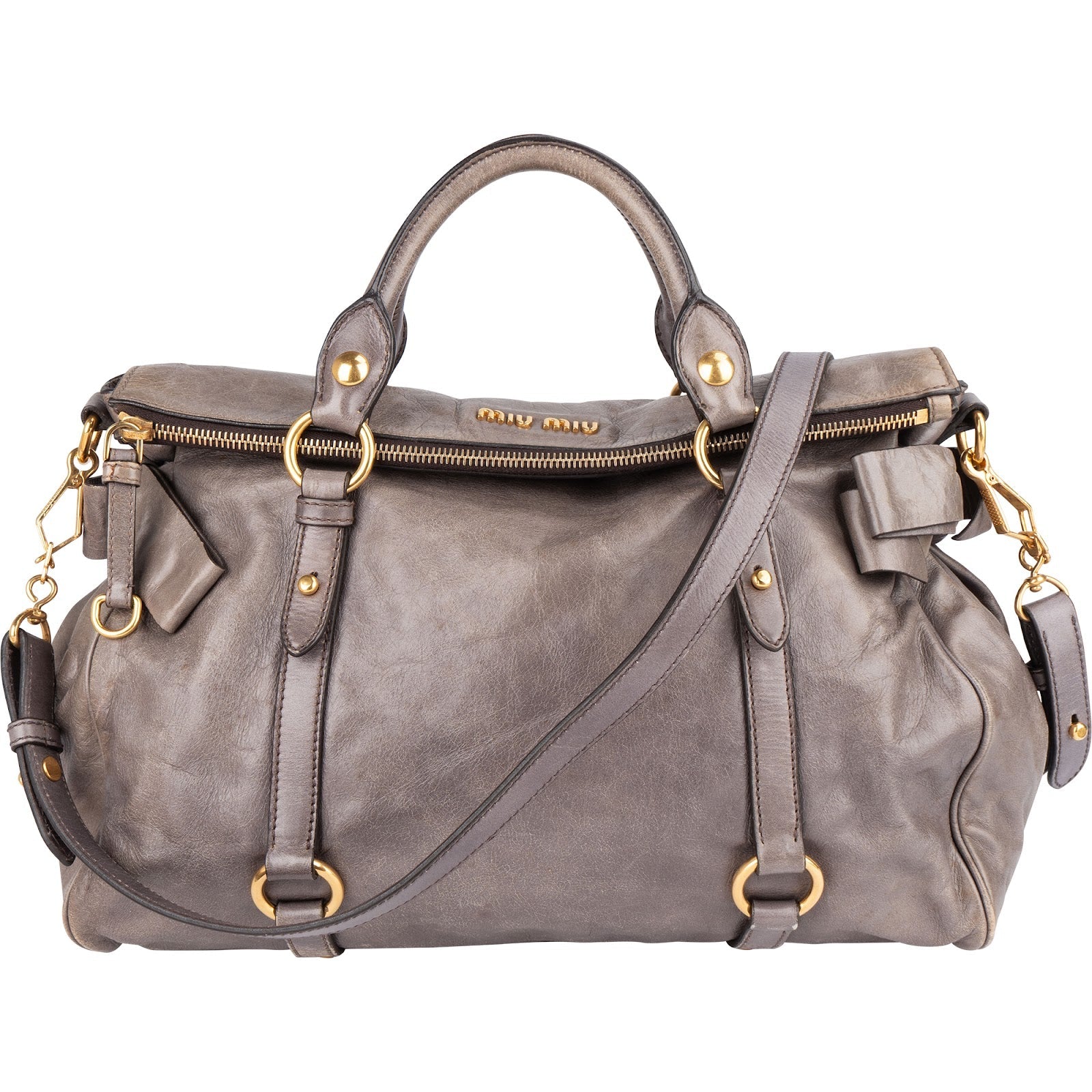 Miu Miu Vitello Lux Leather City Handbag