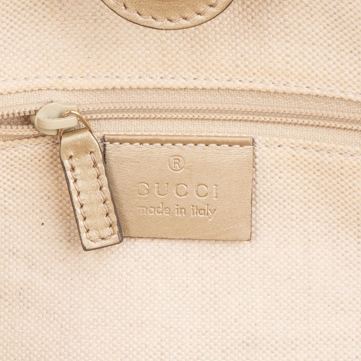 Gucci Monogram GG Canvas Metallic Leather Sukey Handbag