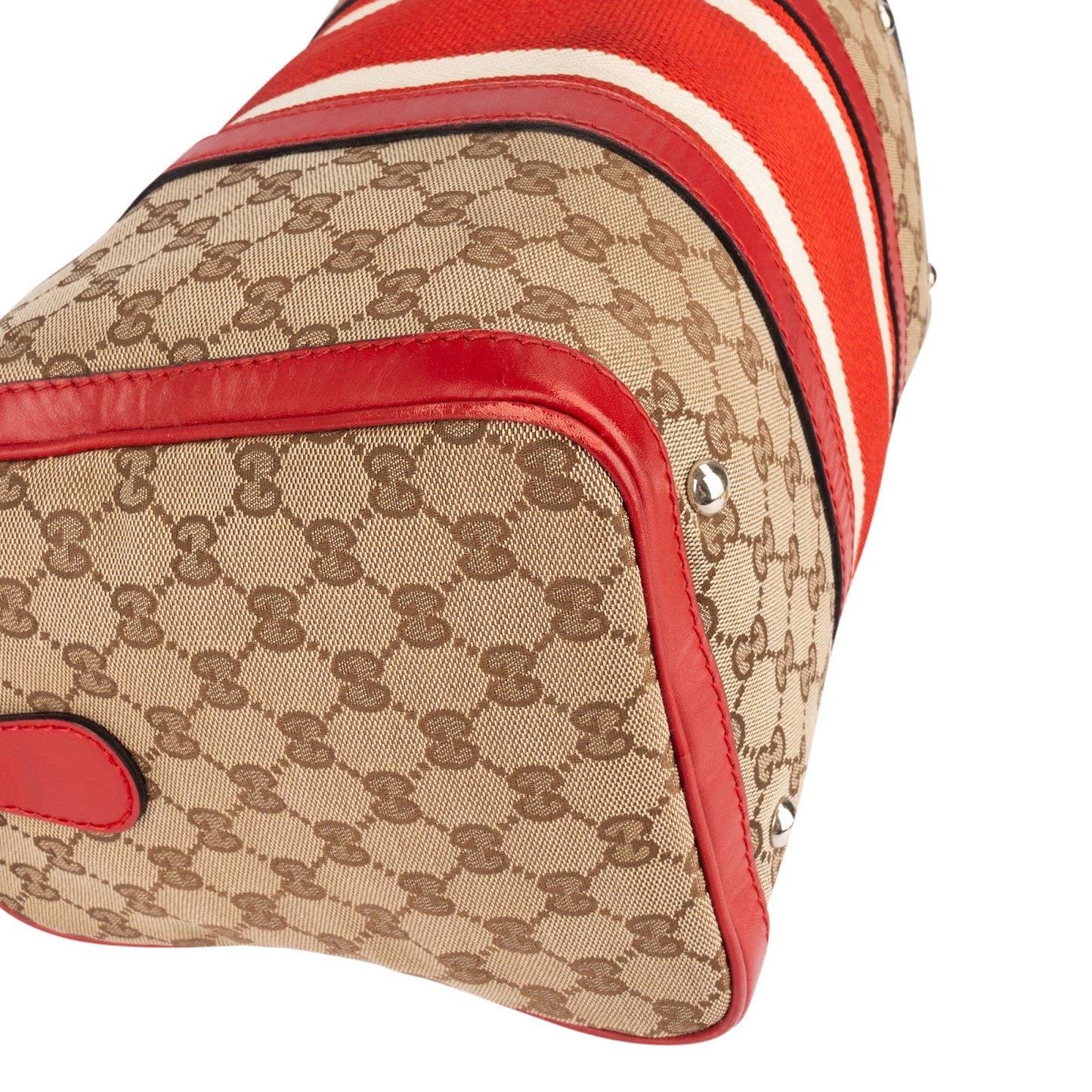 Gucci Monogram GG Canvas Vintage Web Boston Handbag