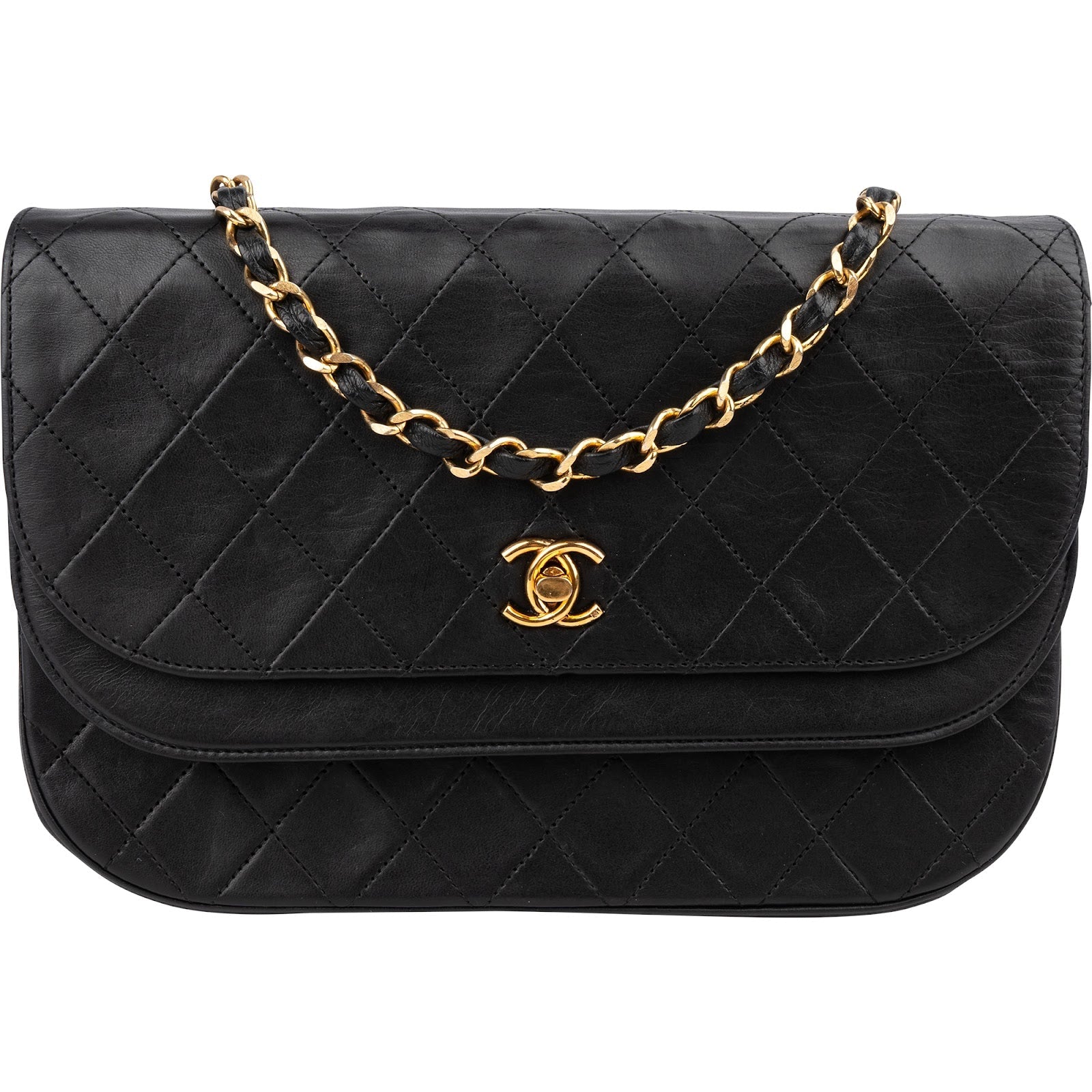 Chanel Quilted Lambskin 24K Gold Double Flap Shoulder Bag