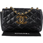 Chanel Quilted Lambskin 24K Gold Single Flap Crossbody Bag