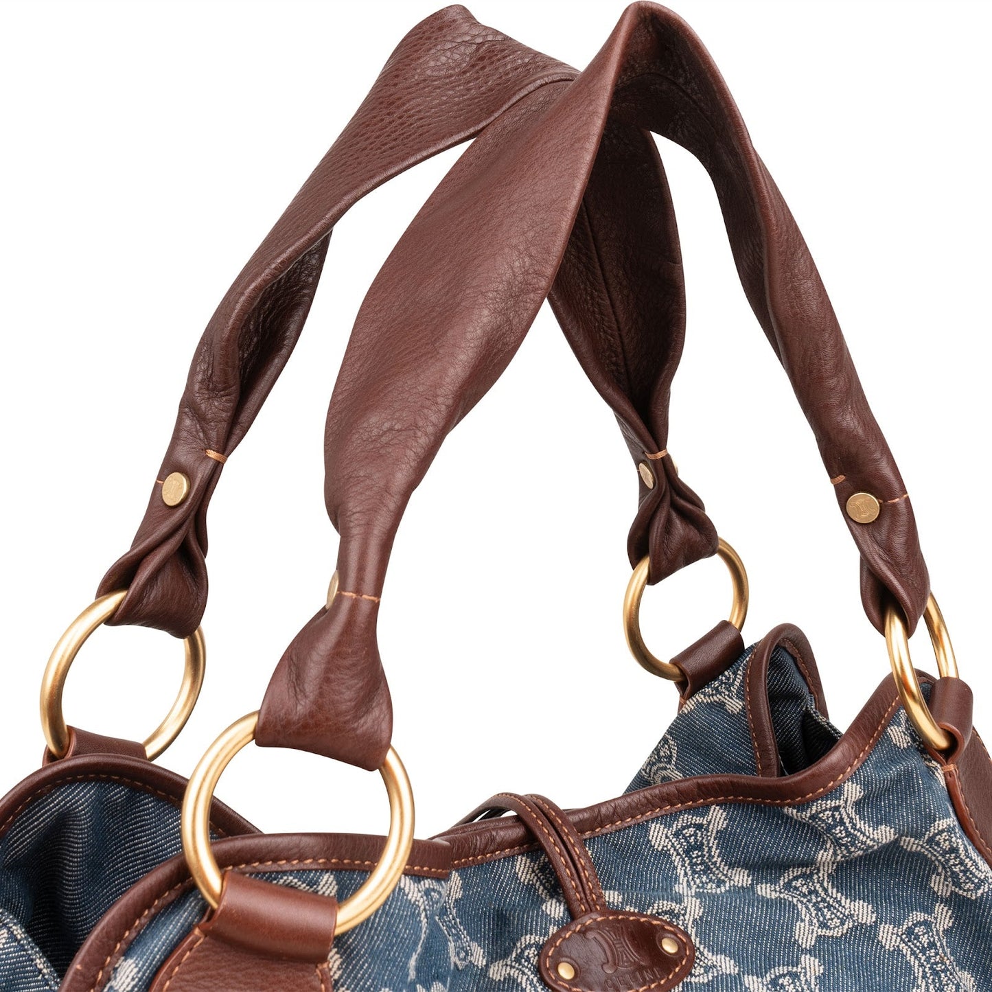 Céline Denim Macadam Monogram Hobo Shoulder Bag