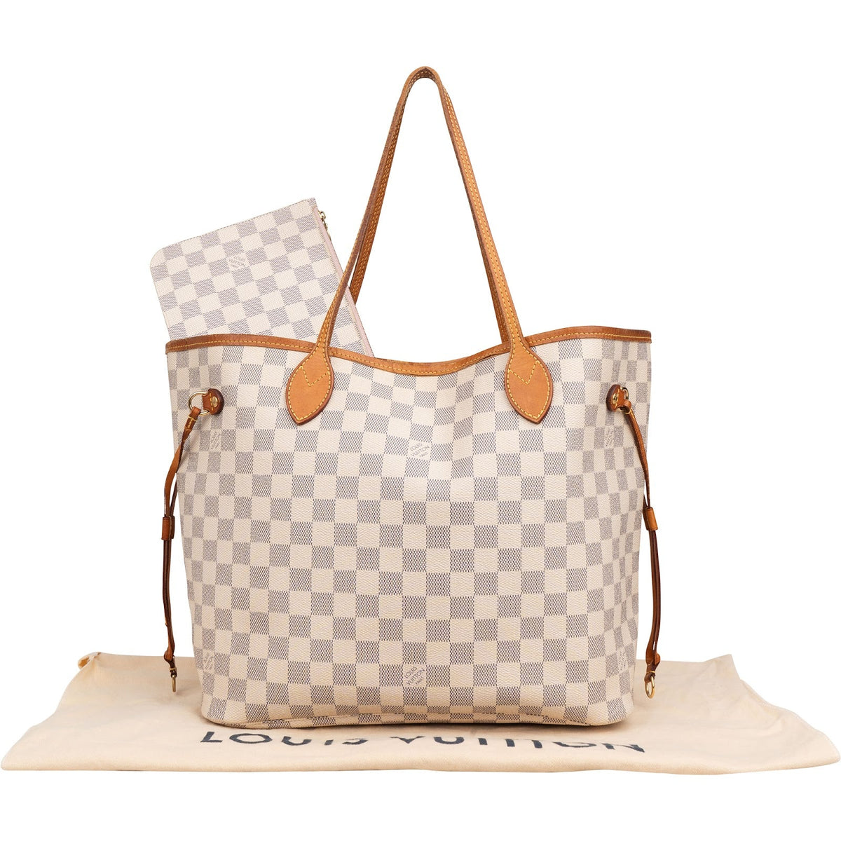 Louis Vuitton Neverfull MM aus Damier Azur Canvas – Ansicht 2