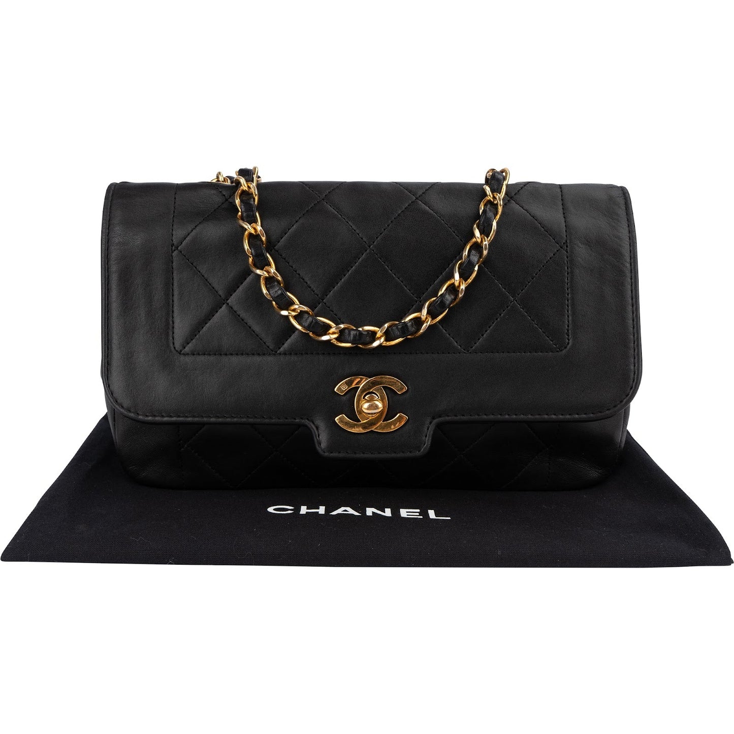 Chanel Quilted Lambskin 24K Gold Single Flap Crossbody Bag