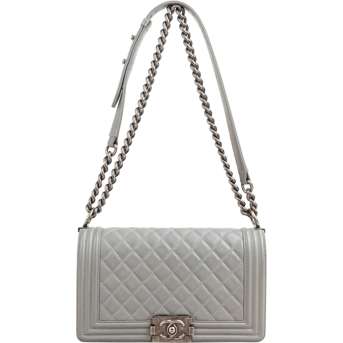 Chanel Quilted Lambskin Medium Boy Single Flap Crossbody Bag