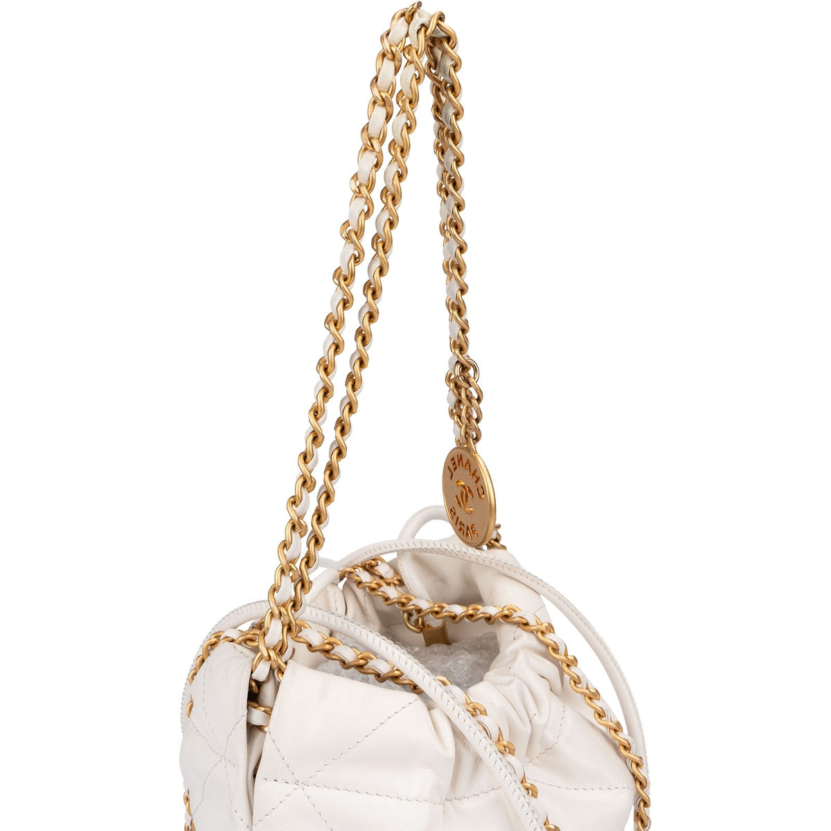 Chanel 22 Quilted Calfskin Drawstring Crossbody Shoulder Bag