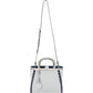 Fendi Blue Leather FF 2Jours Whipstitch Tote Handbag