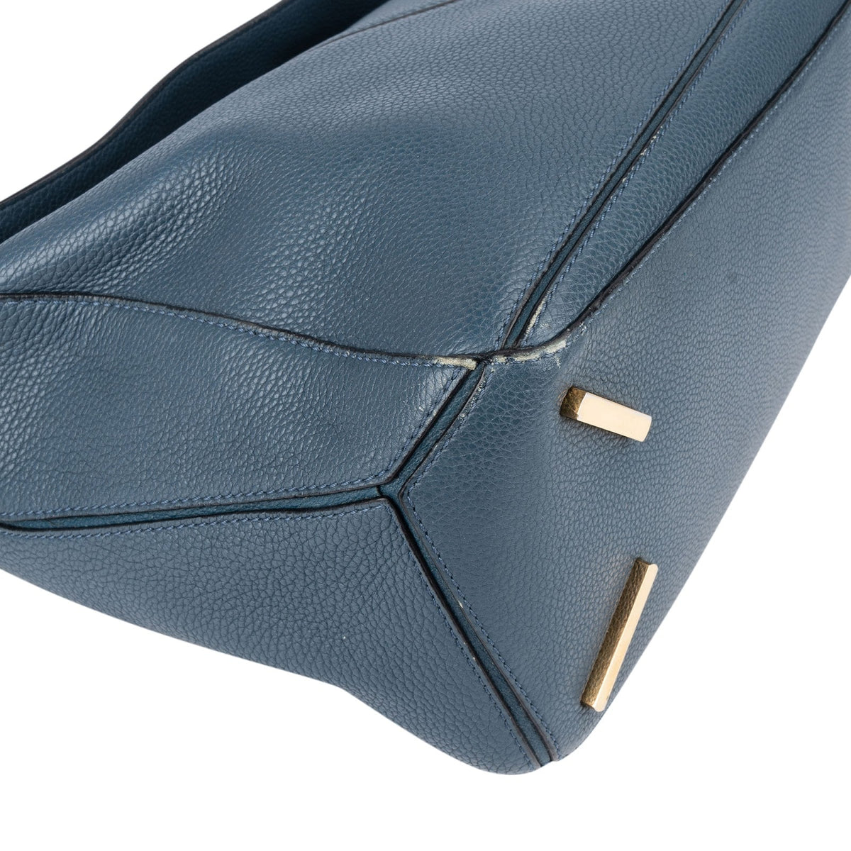 Loewe Blue Leather Puzzle Handbag