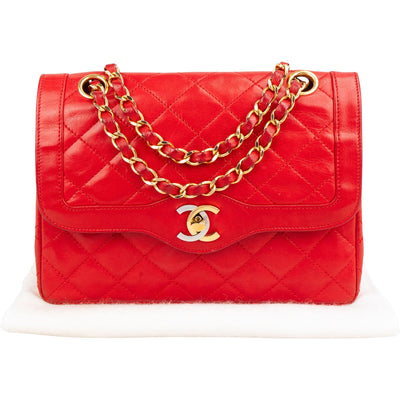 Chanel Quilted Lambskin Bicolor Double Flap Crossbody Bag