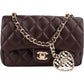Chanel Quilted Lambskin Extra Mini Miniatur Double Flap Pendant Bag