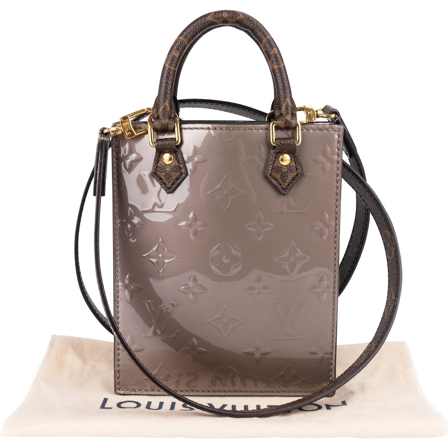 Louis Vuitton Monogram Vernis Petit Sac Plat Handbag