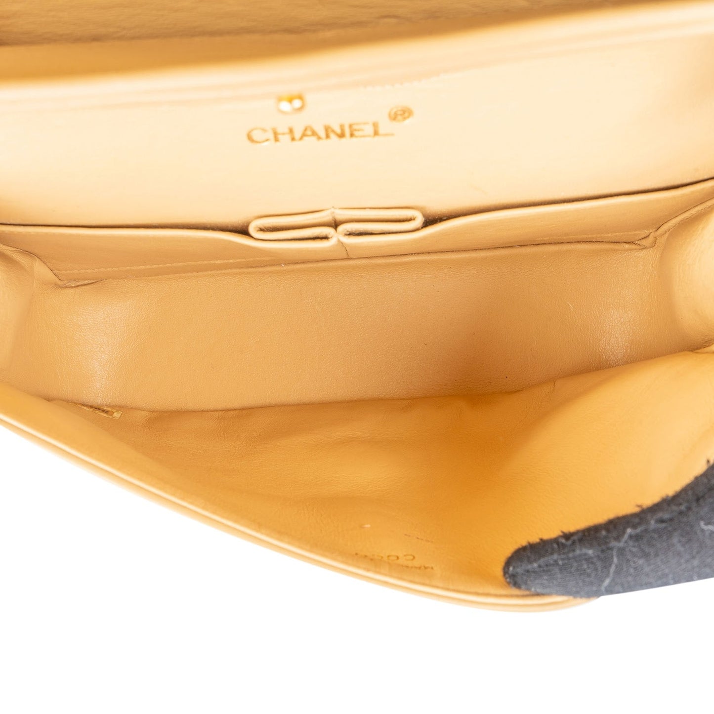 Chanel Quilted Lambskin 24K Medium Gold Double Flap Shoulder Bag