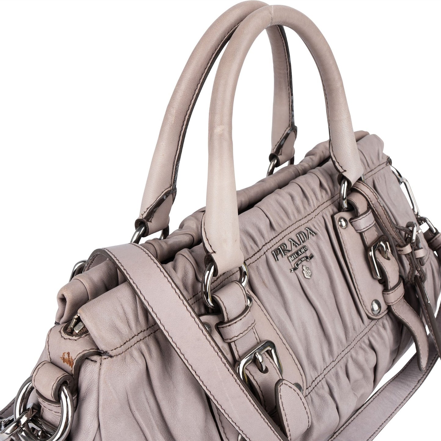 Prada Quilted Nappa Gaufre Satchel Handbag