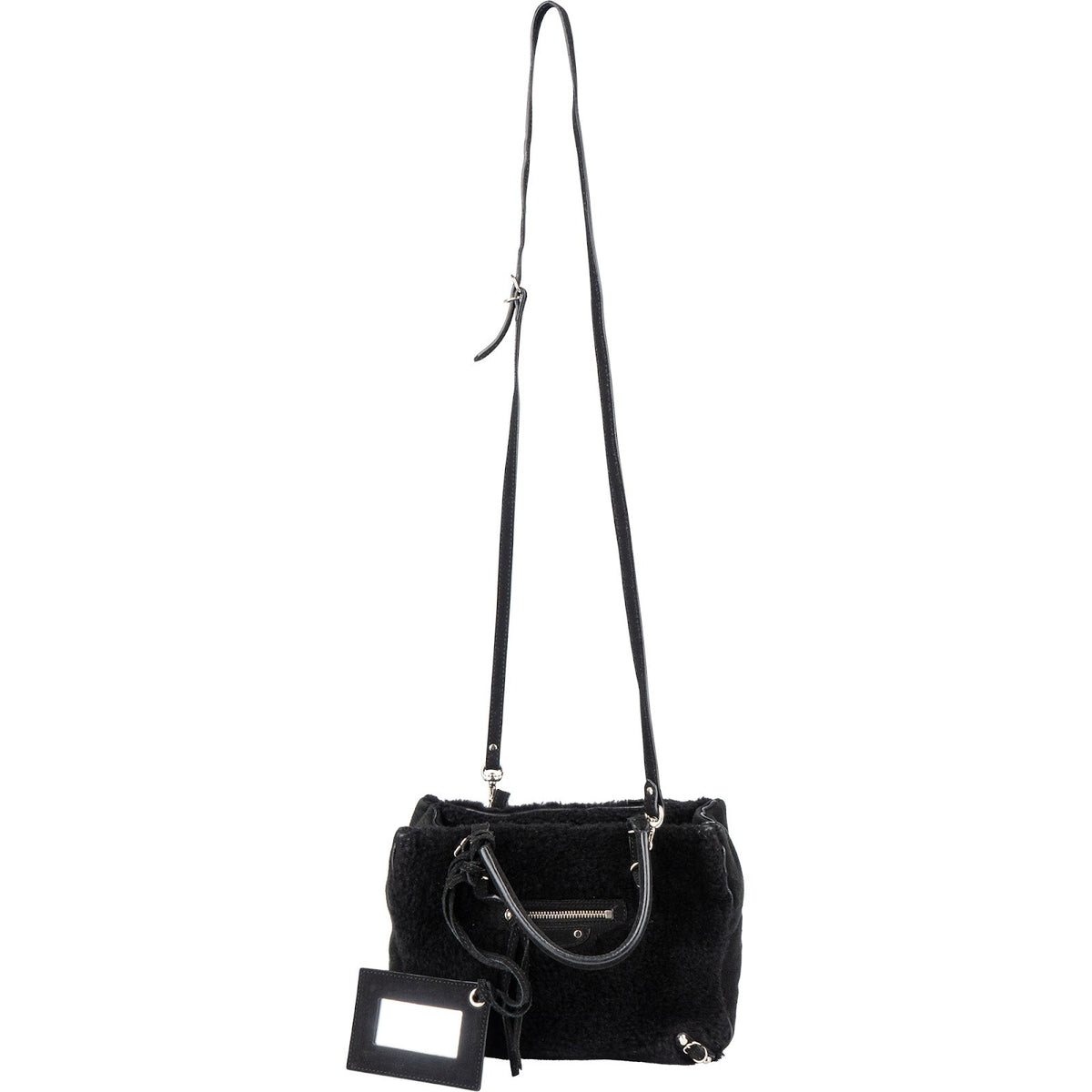 Balenciaga Shearling & Suede Mini Classic City Handbag