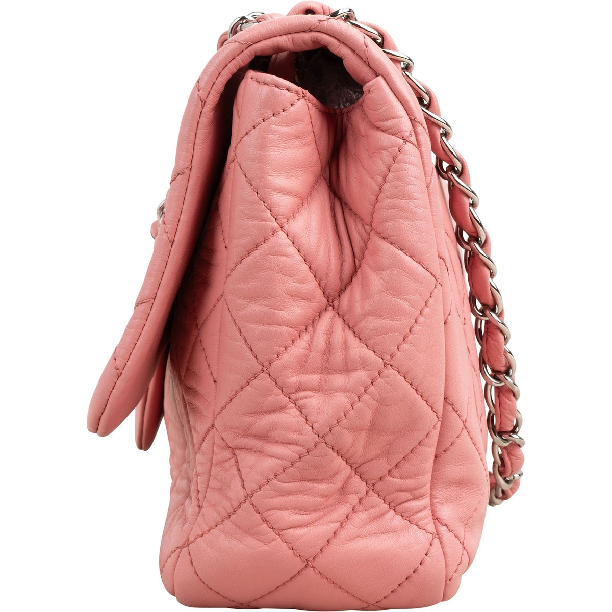Chanel Quilted Soft Lambskin Palladium Jumbo Single Flap Crossbody Bag